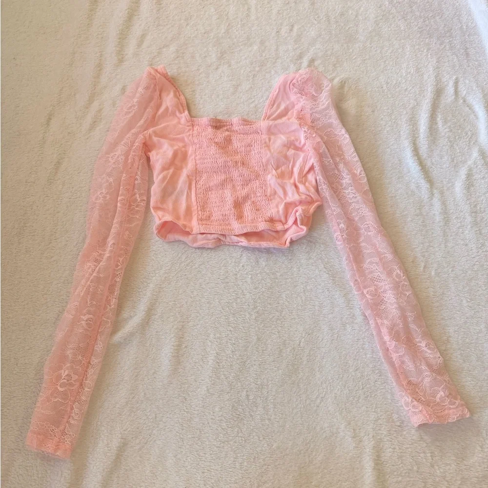 Wild Fable Pink Lace Blouse - Picture 3 of 3